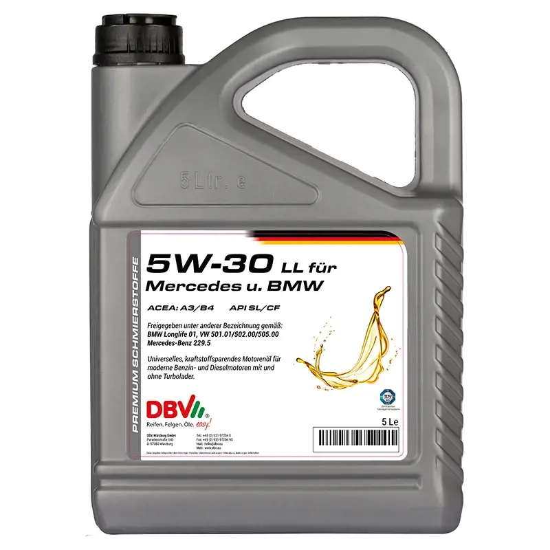 DBV Motoröl Motor oil DBV BWM-MB synthetic 5W-30 5 Litres